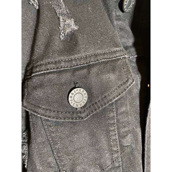 XRAY JEANS Men’s black denim Distressed jacket SZ XL - Picture 4 of 7